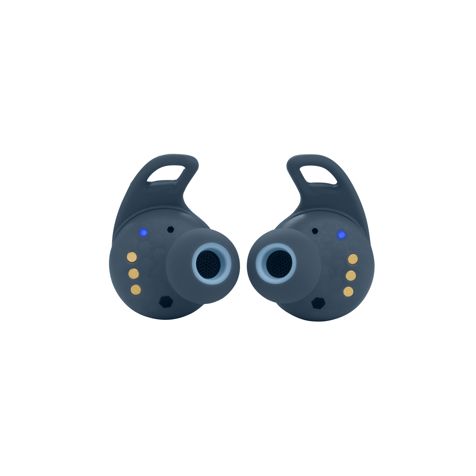 JBL Reflect Flow Pro - Blue - Waterproof true wireless Noise Cancelling active sport earbuds - Back
